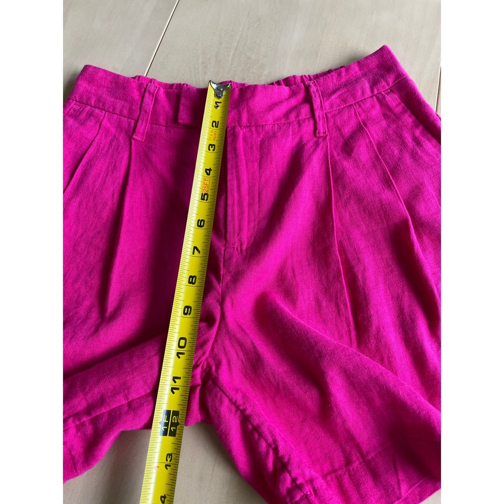 A New Day Target Linen Blend Hot Pink Magenta Pleated High Waisted Shorts Size 2 - Picture 13 of 13